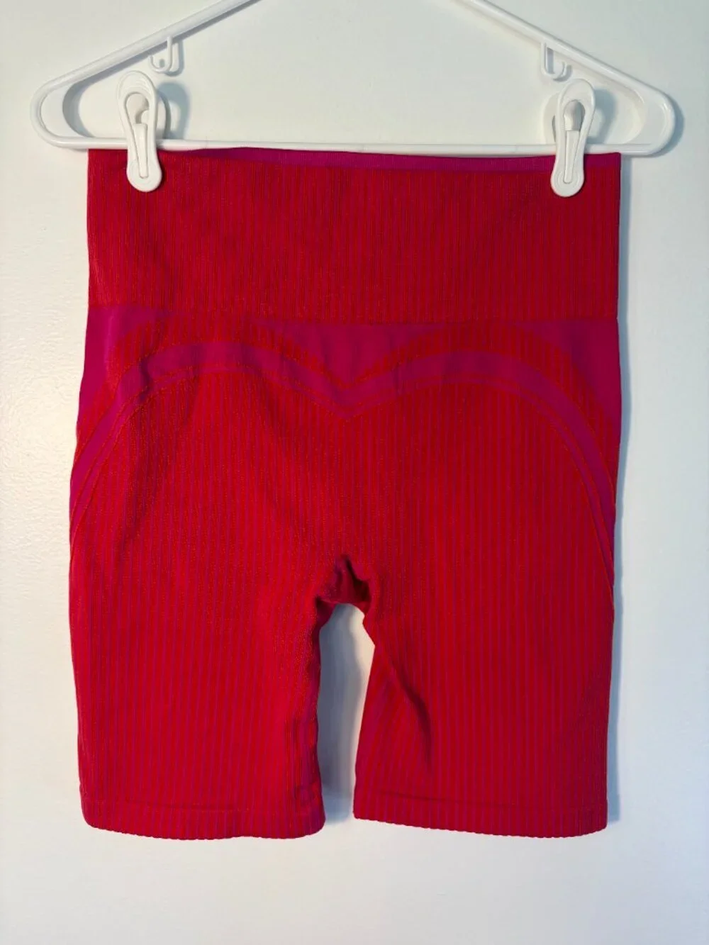 Ryka Pink Red Sports Bra Bike Shorts Pink and Red Matching Set